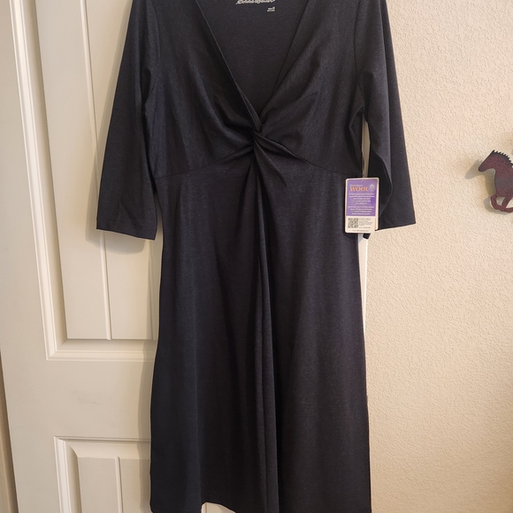 Eddie Bauer Charcoal Long Sleeve Dress - Picture 1 of 5